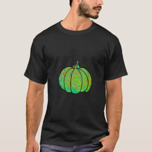 Camiseta Naranja de calabaza de mujeres Patrón de resumen v