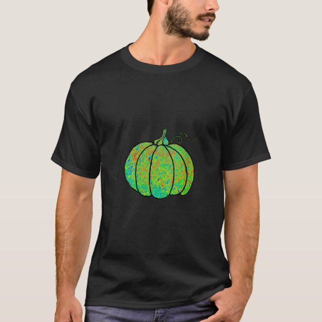 Camiseta Naranja de calabaza de mujeres Patrón de resumen v (Anverso)