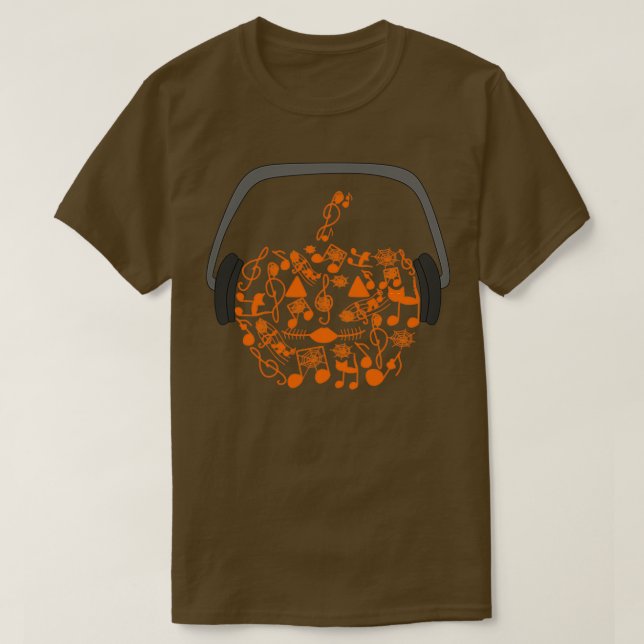 Camiseta Naranja de calabaza musical (Diseño del anverso)