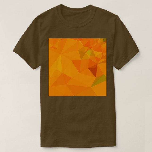 Camiseta Naranja de calabaza Resumen Fondo de polígono bajo (Diseño del anverso)