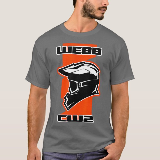Camiseta Naranja de Carreras Webb Dirt Bike (Anverso)