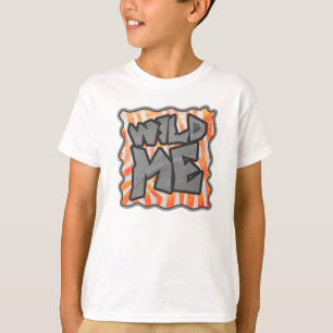 Camiseta Naranja de cebra y Wild Me blanco