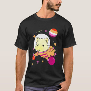 Camiseta Naranja de cerdo de Guinea Lesbiana Orgullo Lésbic