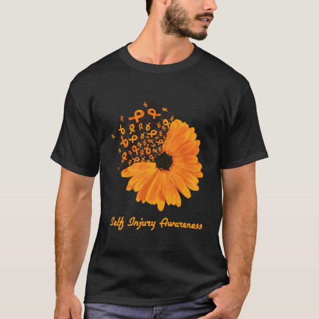 Camiseta Naranja de conciencia sobre la autolesión Cinta de (Anverso)