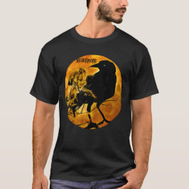 Camiseta Naranja De Crow Raven Y Espectador De Luna Llena N