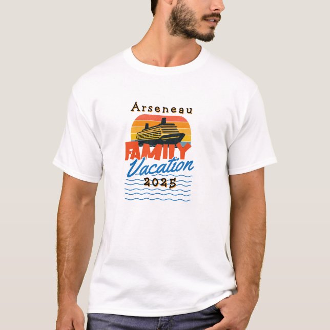 Camiseta Naranja de crucero de la familia Sunset PERSONALIZ (Anverso)