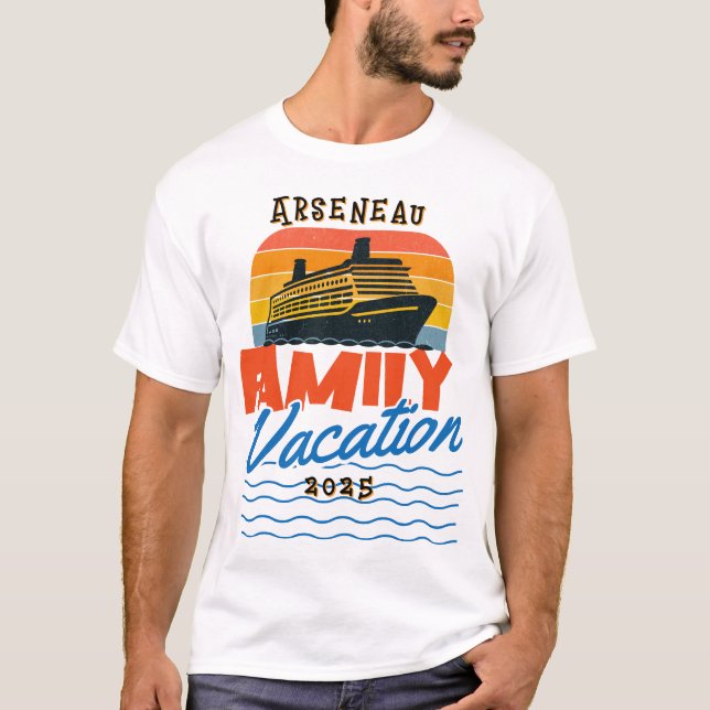 Camiseta Naranja de crucero de la familia Sunset PERSONALIZ (Anverso)