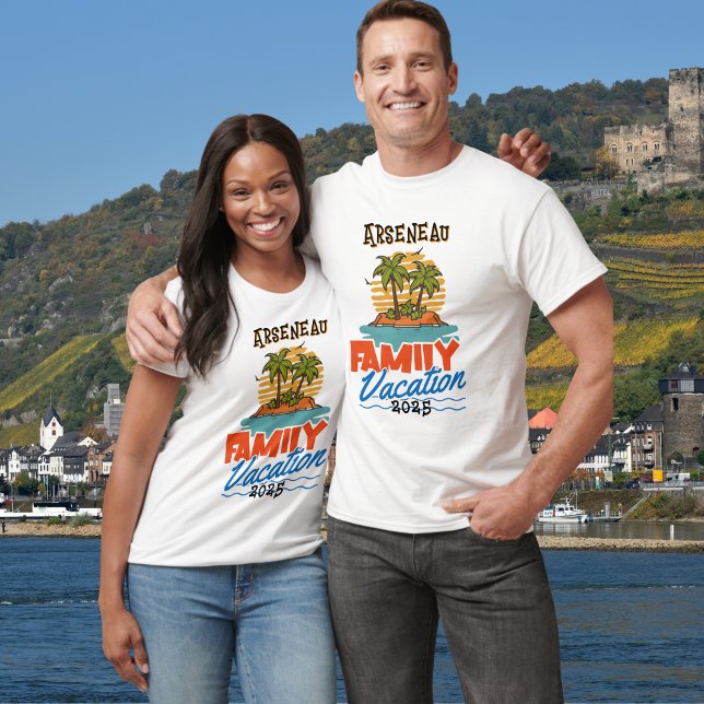 Camiseta Naranja de crucero familiar/camiseta PERSONALIZADA (Family Cruise Vacation shirt, Personalize on front and Back.)