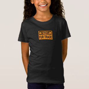 Camiseta Naranja de Detener el Rótulo de Comercio de Pieles