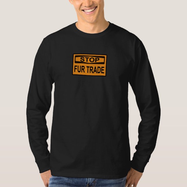 Camiseta Naranja de Detener el Rótulo de Comercio de Pieles (Anverso)
