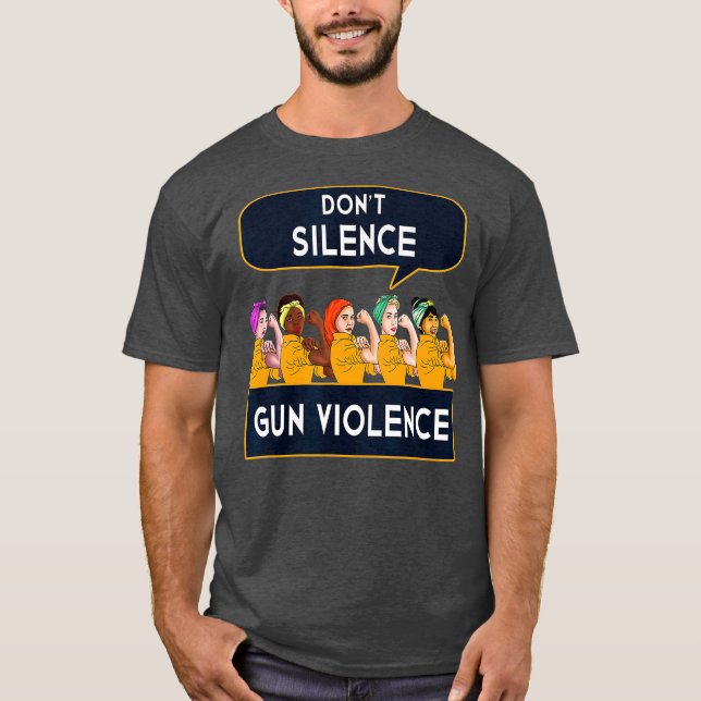 Camiseta Naranja de diseño de control de violencia contra l (Anverso)