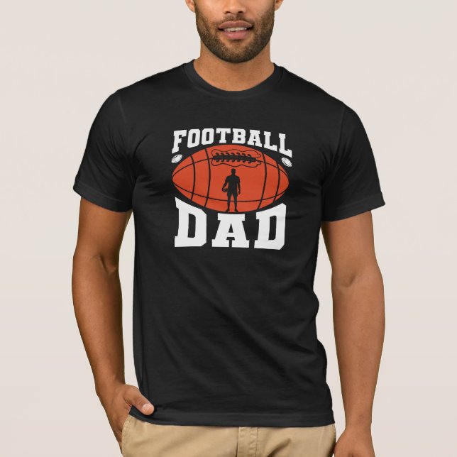 Camiseta Naranja de diseño de texto retro para papá de fútb (Anverso)
