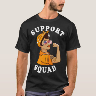 Camiseta Naranja De Escuadrón Usa Conciencia De La Sra. Esc