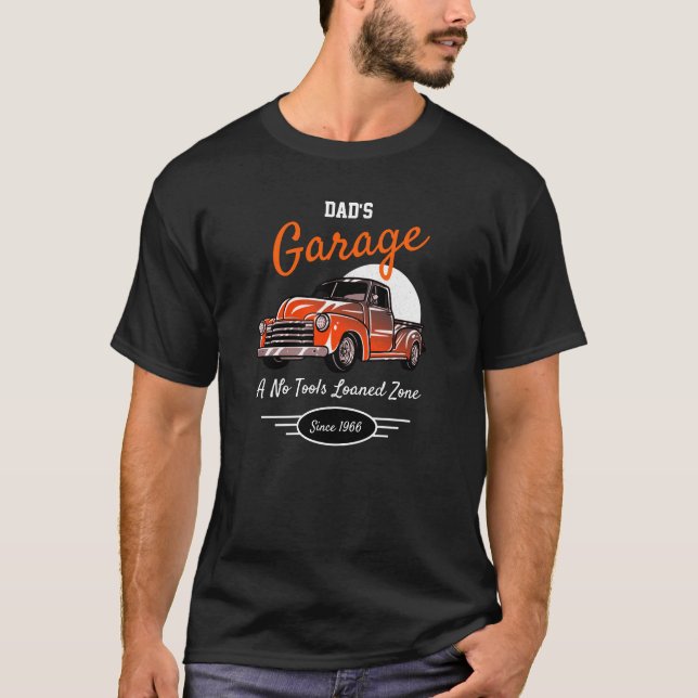 Camiseta Naranja de eslóganes divertidos de Garage Dad (Anverso)