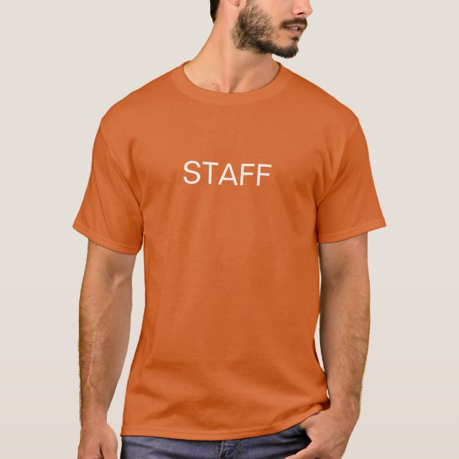 Camiseta naranja de evento para personal profesion (Anverso)