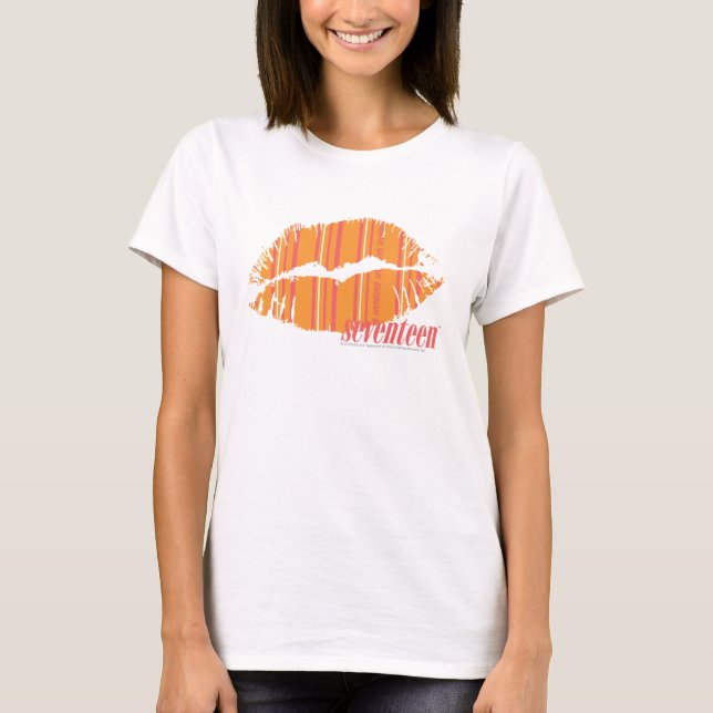 Camiseta Naranja de franjas delgadas (Anverso)