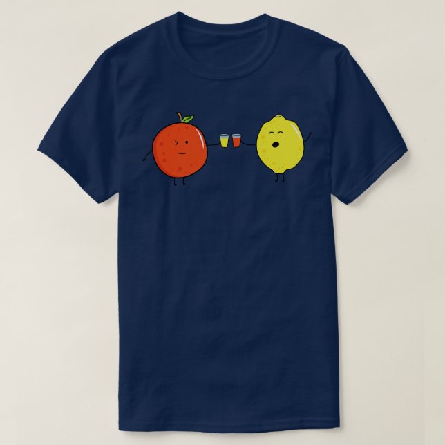 Camiseta Naranja De Frutas Graciosas Y Jugo De Beber De Lim (Diseño del anverso)