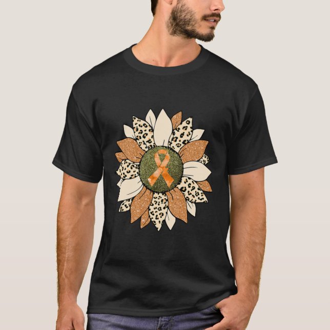 Camiseta Naranja de girasol crita conciencia sobre las muje (Anverso)