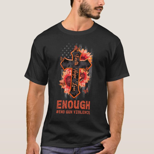 Camiseta Naranja De Girasol Paz Suficiente Acabar Con La Vi (Anverso)