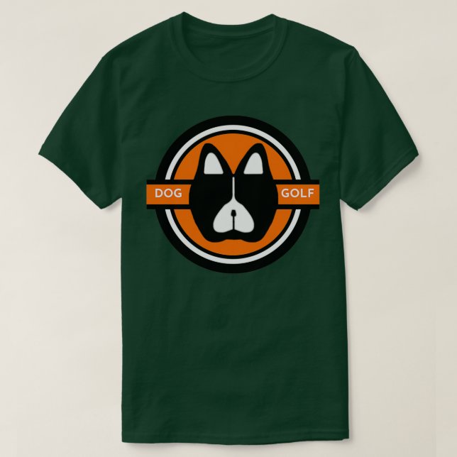 Camiseta Naranja de golf Dog amp Black (Diseño del anverso)