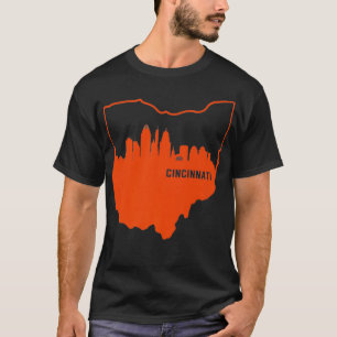 Camiseta Naranja de Guay Ohio Estado Esbozo Cincinnati City