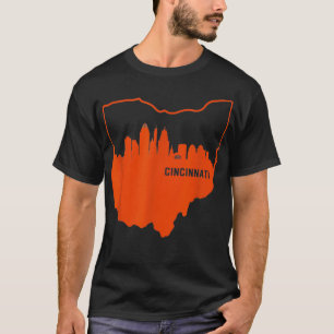 Camiseta Naranja de Guay Ohio Estado Esbozo Cincinnati City