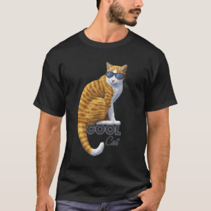 Camiseta Naranja de Guay Tabby Gato con gafas de sol