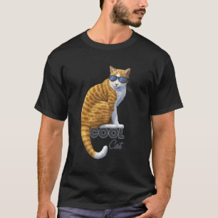 Camiseta Naranja de Guay Tabby Gato con gafas de sol