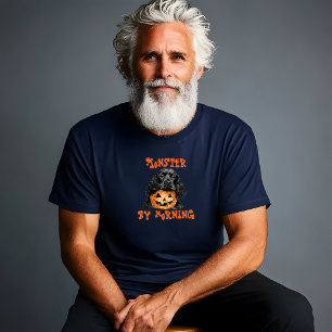 Camiseta Naranja de Halloween con cocker spaniel irónico