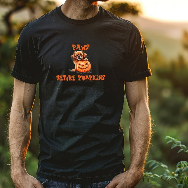 Camiseta Naranja de halloween de espaniel tibetano lindo ir (Subido por el creador)