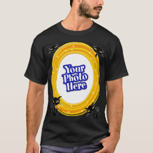 Camiseta Naranja De Halloween Swirl Amarillo Con Tus Gatos