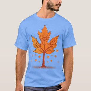 Camiseta Naranja de hojas de arbol otoño de hojas de arce t