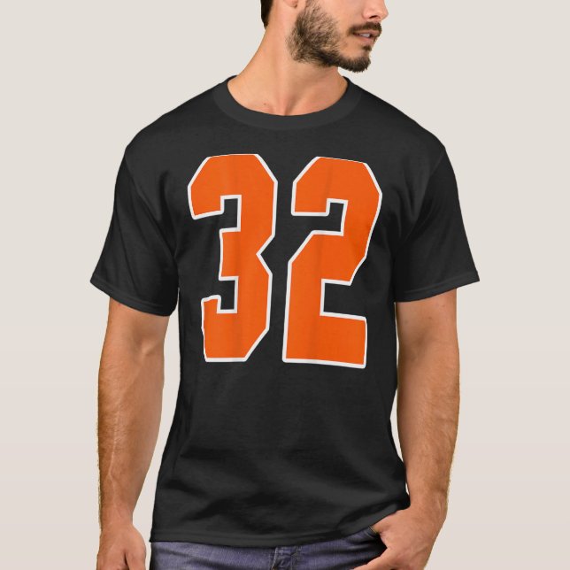 Camiseta Naranja De Impresión Atrás Bloque Deportivo Número (Anverso)