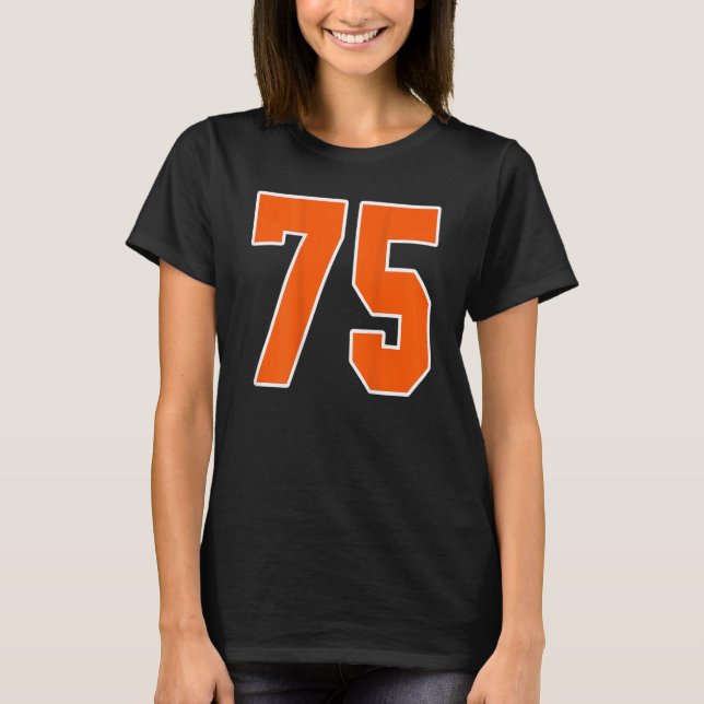 Camiseta Naranja De Impresión Atrás Bloque Deportivo Número (Anverso)