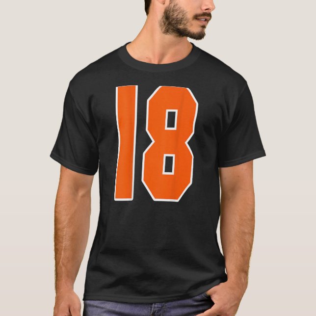 Camiseta Naranja De Impresión Atrás Bloque Deportivo Número (Anverso)