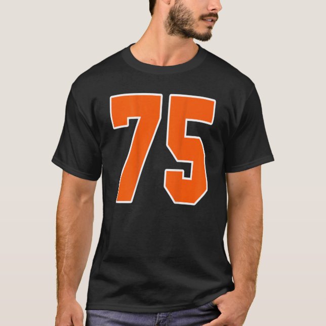 Camiseta Naranja De Impresión Atrás Bloque Deportivo Número (Anverso)