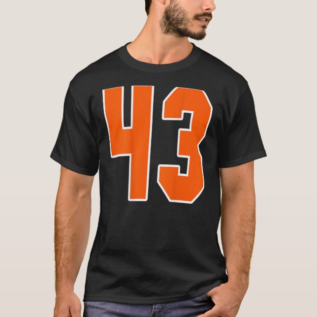 Camiseta Naranja De Impresión Atrás Bloque Deportivo Número (Anverso)
