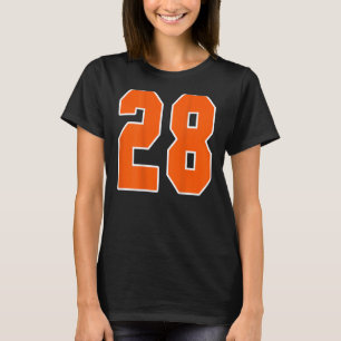 Camiseta Naranja De Impresión Atrás Bloque Deportivo Número