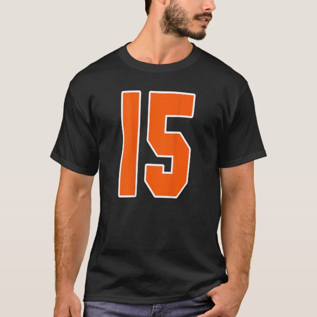 Camiseta Naranja De Impresión Atrás Bloque Deportivo Número (Anverso)