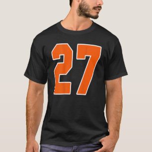 Camiseta Naranja De Impresión Atrás Bloque Deportivo Número