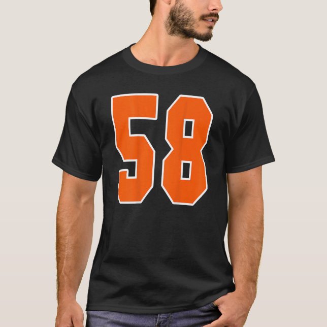 Camiseta Naranja De Impresión Atrás Bloque Deportivo Número (Anverso)