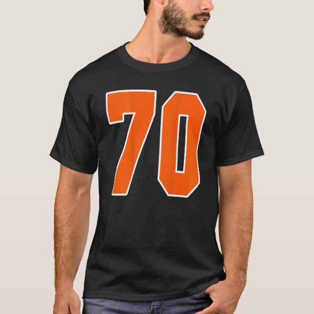 Camiseta Naranja De Impresión Atrás Bloque Deportivo Número (Anverso)