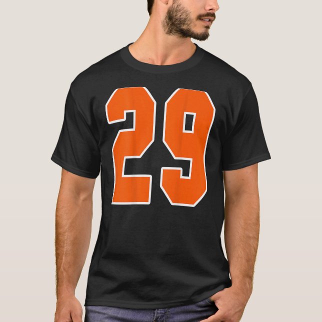 Camiseta Naranja De Impresión Atrás Bloque Deportivo Número (Anverso)