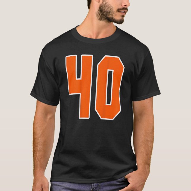 Camiseta Naranja De Impresión Atrás Bloque Deportivo Número (Anverso)
