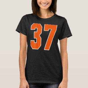 Camiseta Naranja De Impresión Atrás Bloque Deportivo Número