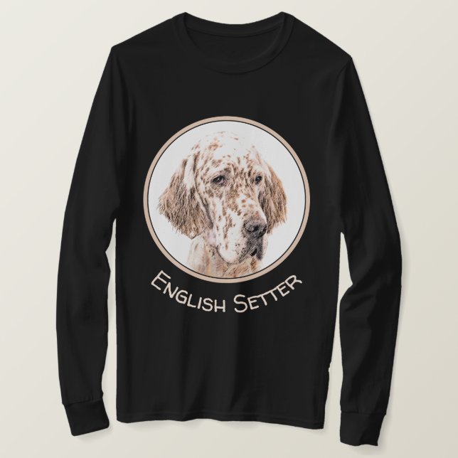Camiseta Naranja de Inglaterra Belton Pintura de Perro Arte (Anverso del diseño)