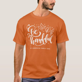 Camiseta Naranja de la cosecha de guiones de agradecimiento