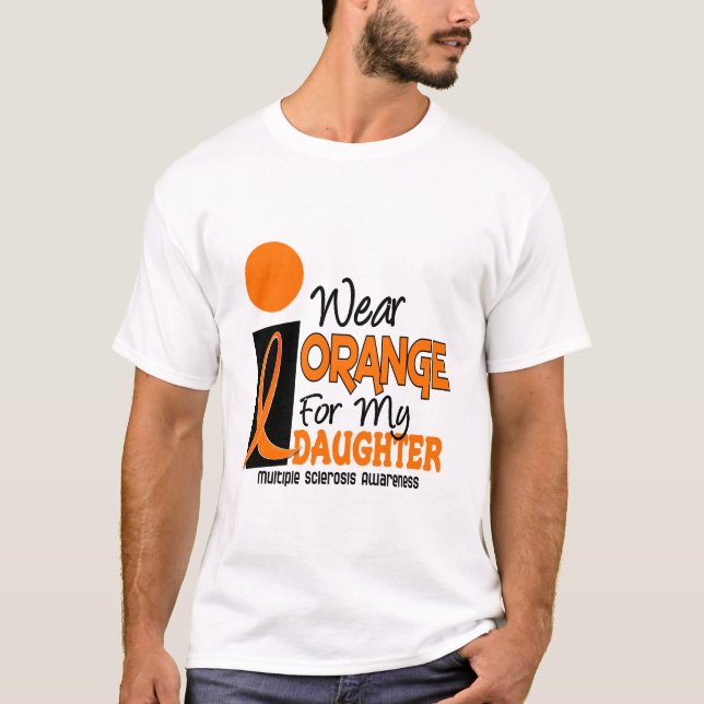 Camiseta Naranja de la esclerosis múltiple del ms para mi (Anverso)