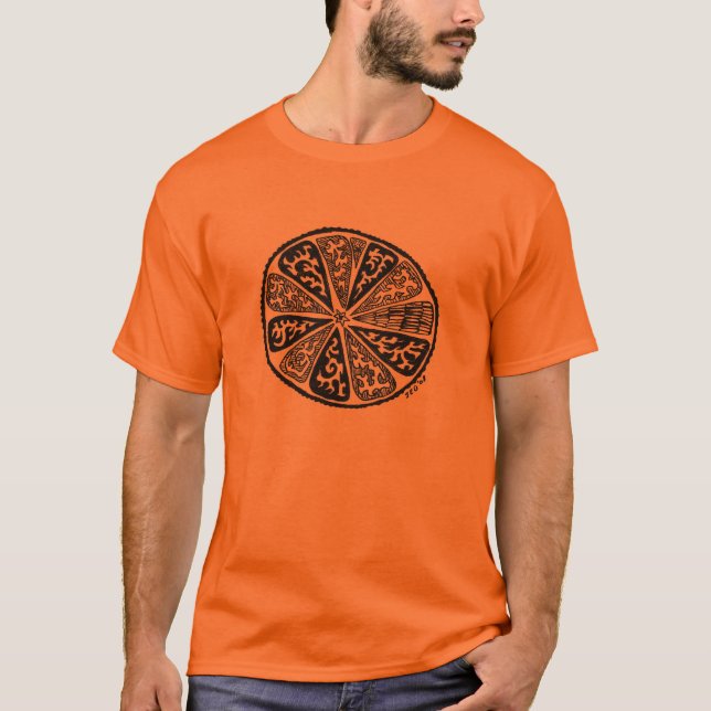 Camiseta Naranja de la mandala (Anverso)