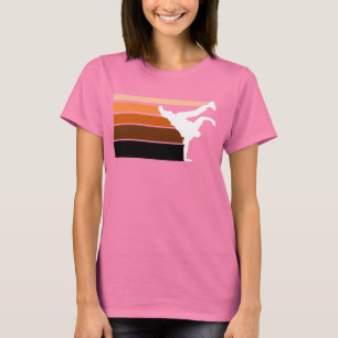 Camiseta Naranja de la pendiente de BBOY blanco